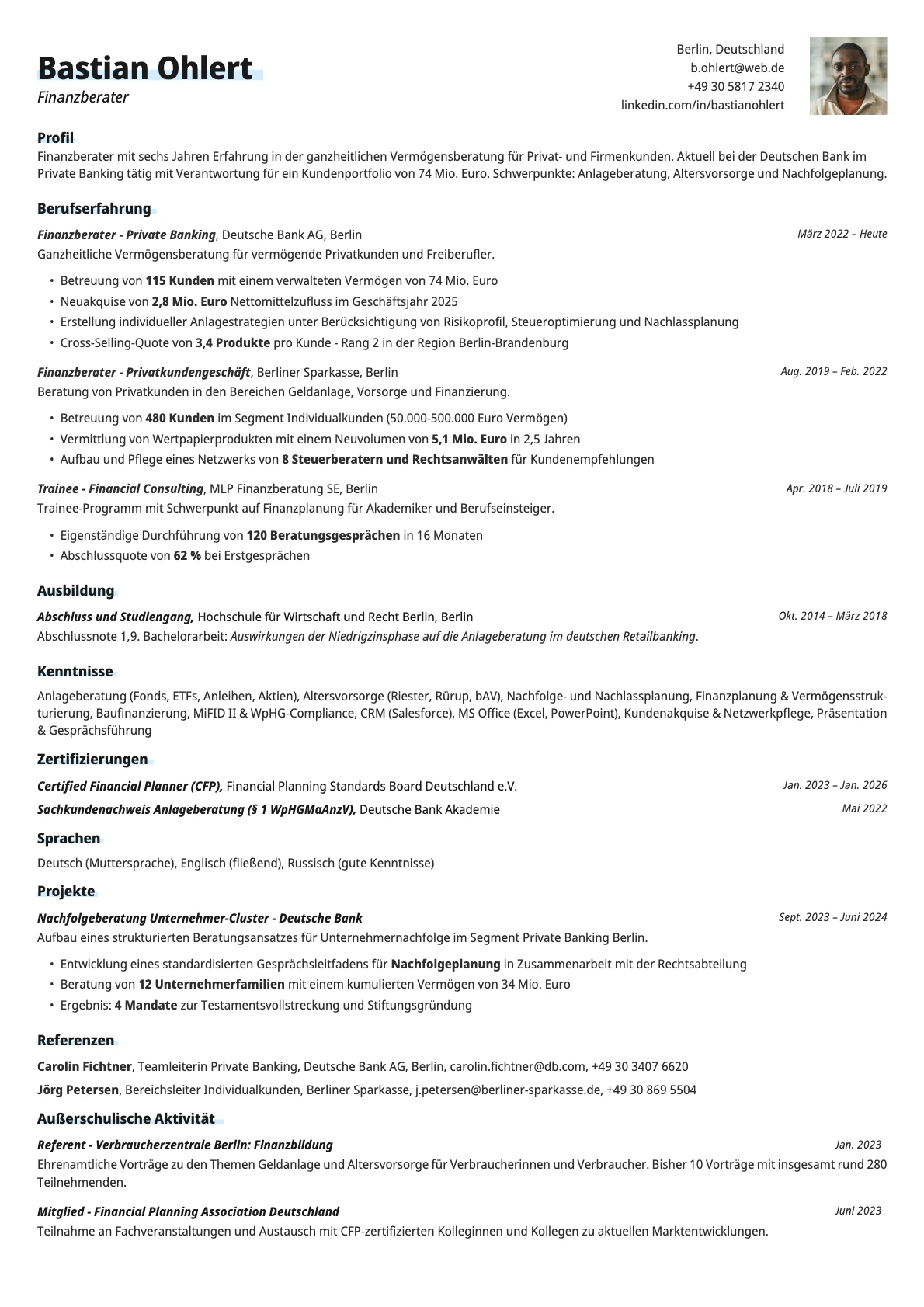 Resume template preview