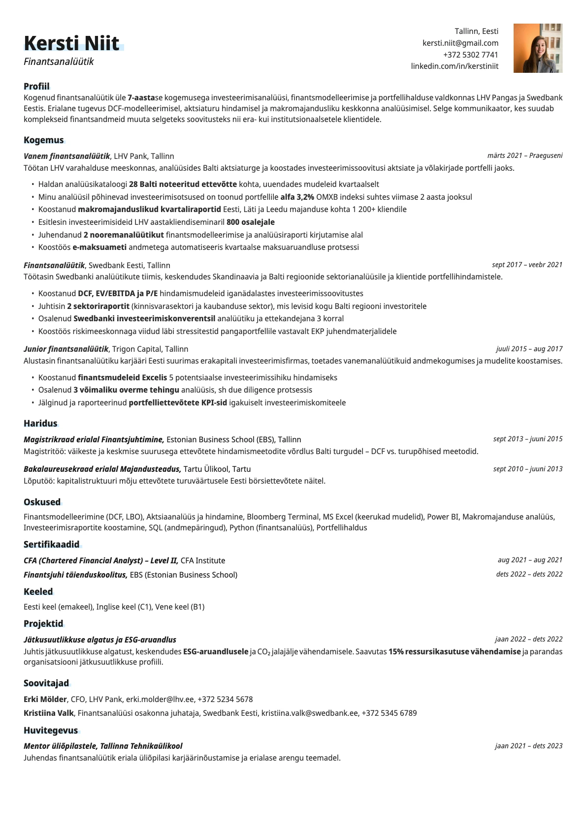 Resume template preview