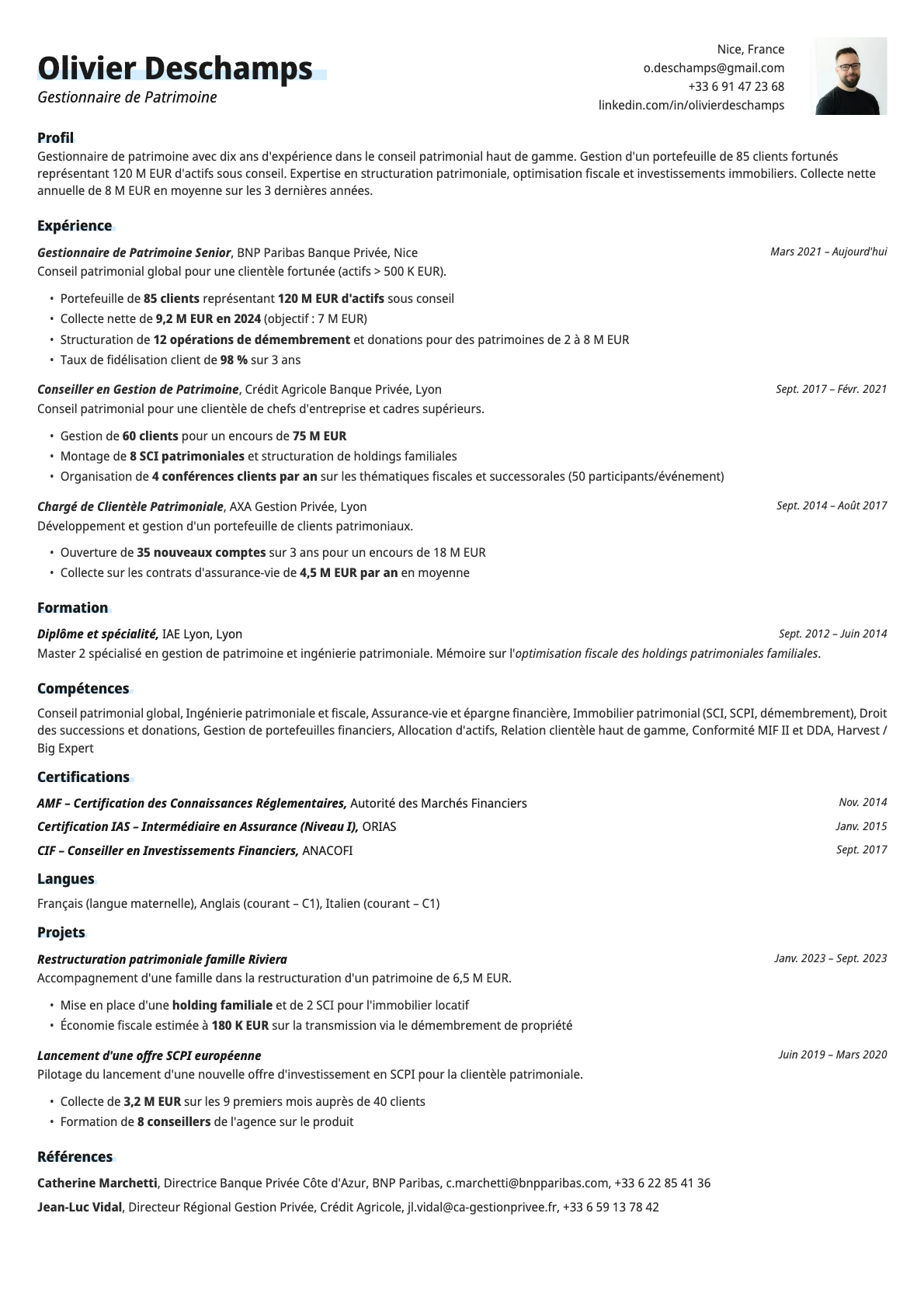 Resume template preview