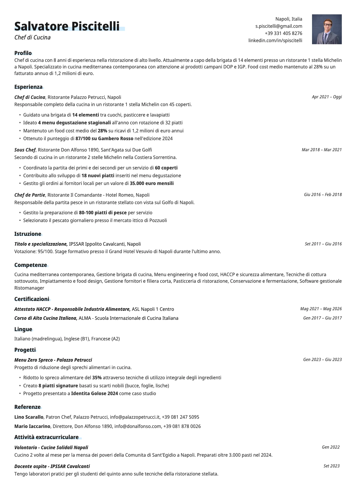 Resume template preview