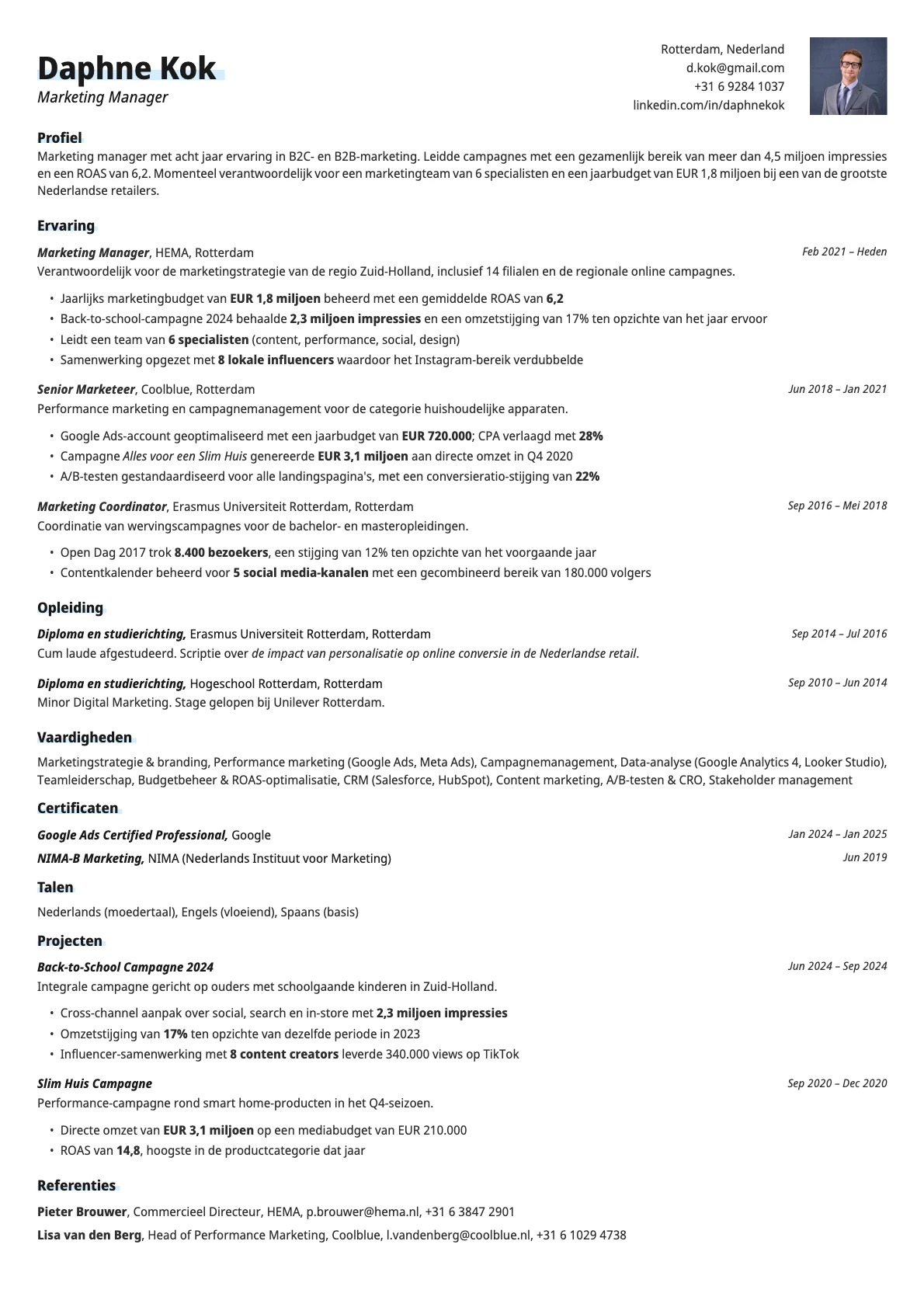 Resume template preview