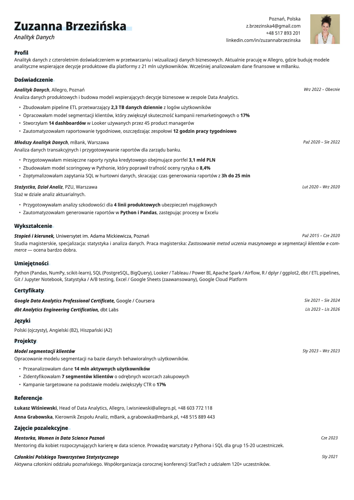 Resume template preview