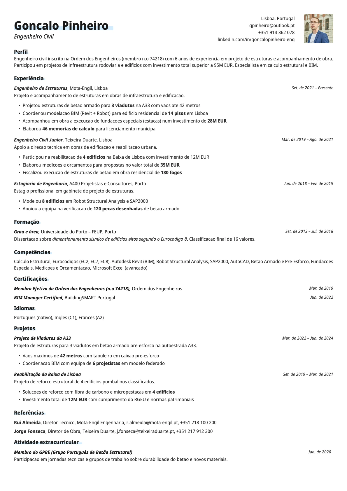 Resume template preview