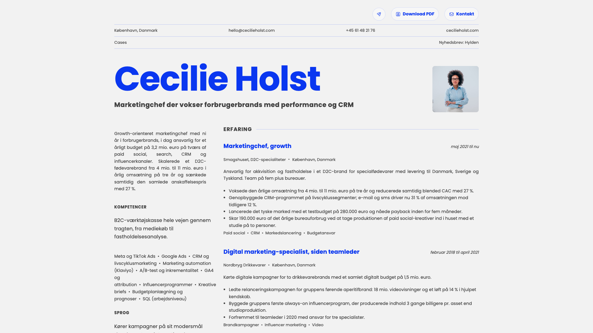 Elena Moretti — online resume