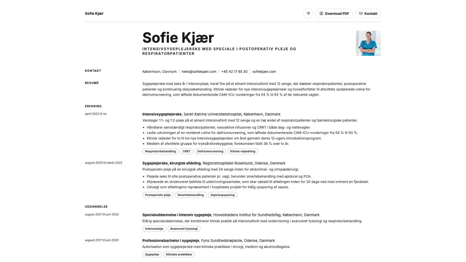 Sofia Lindqvist — online resume