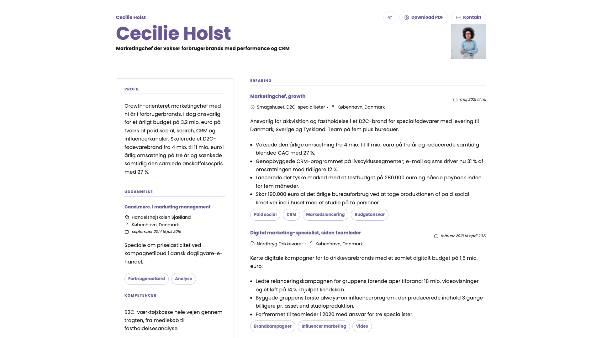 Elena Moretti — online resume