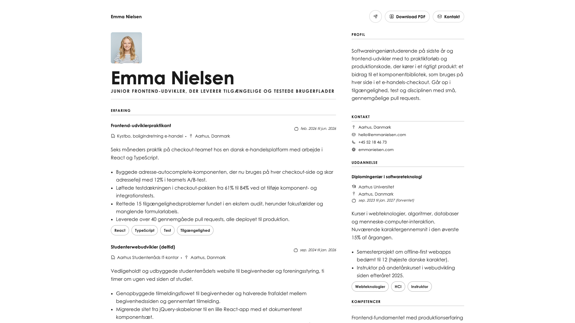 Emma Nielsen — online resume