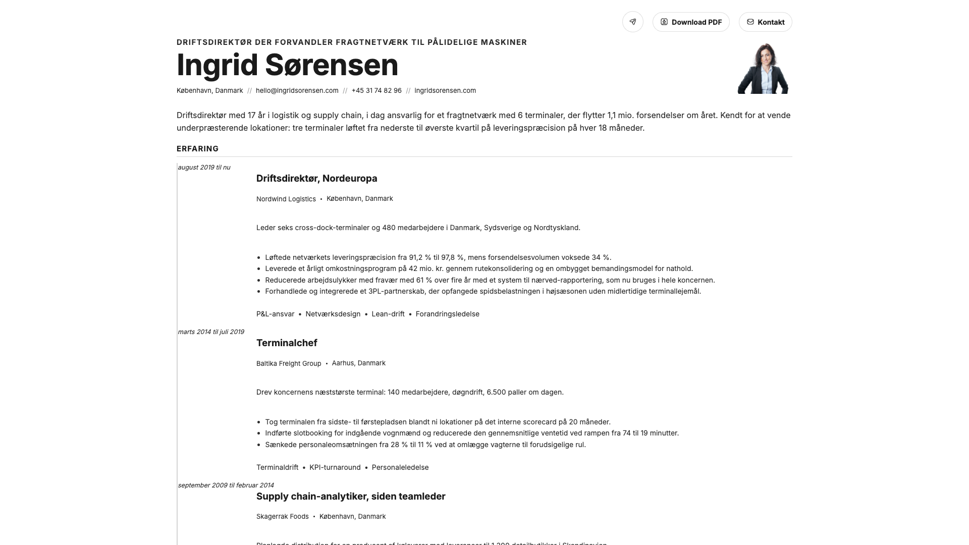 Ingrid Sørensen — online resume