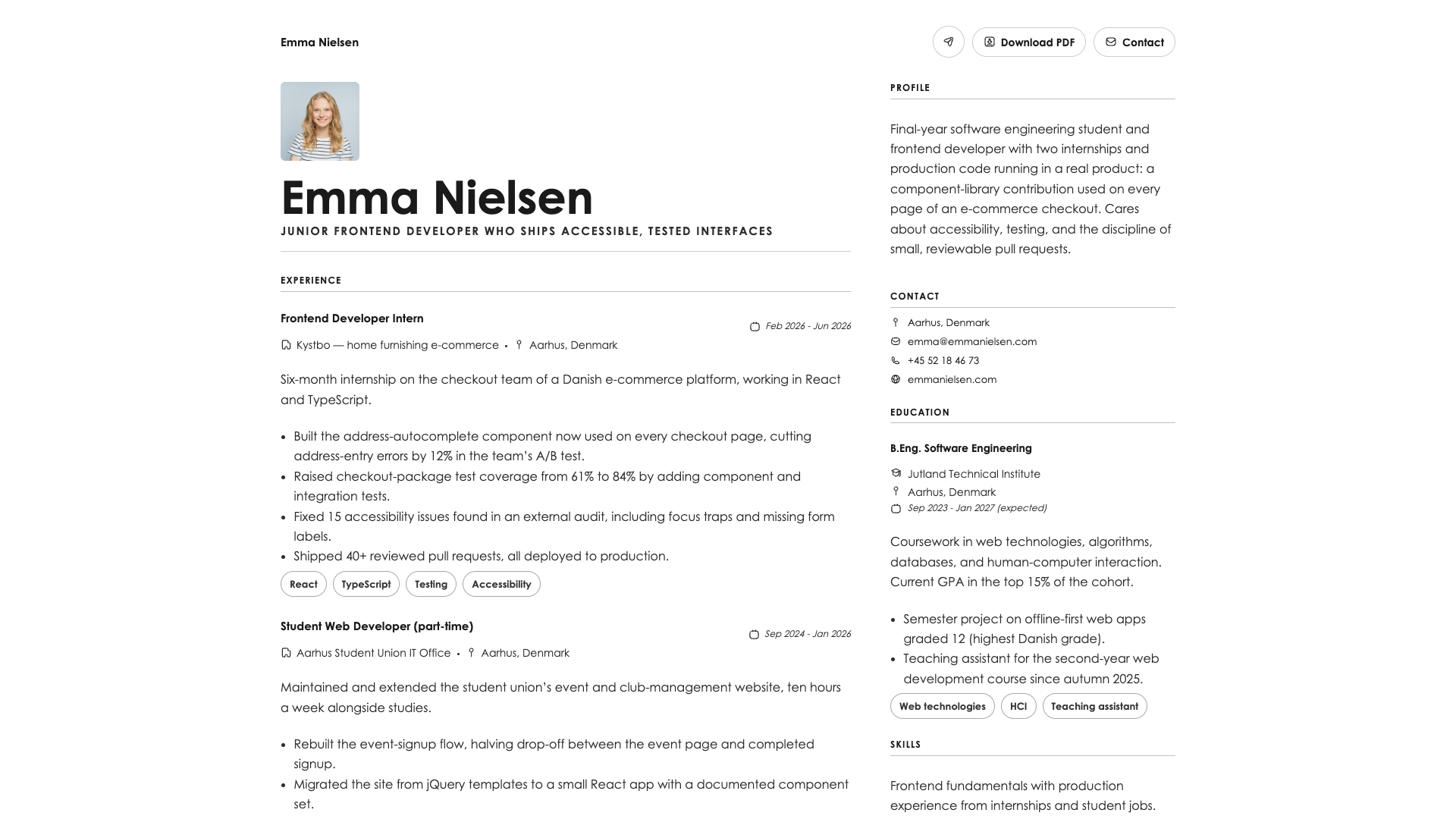 Emma Nielsen — online resume
