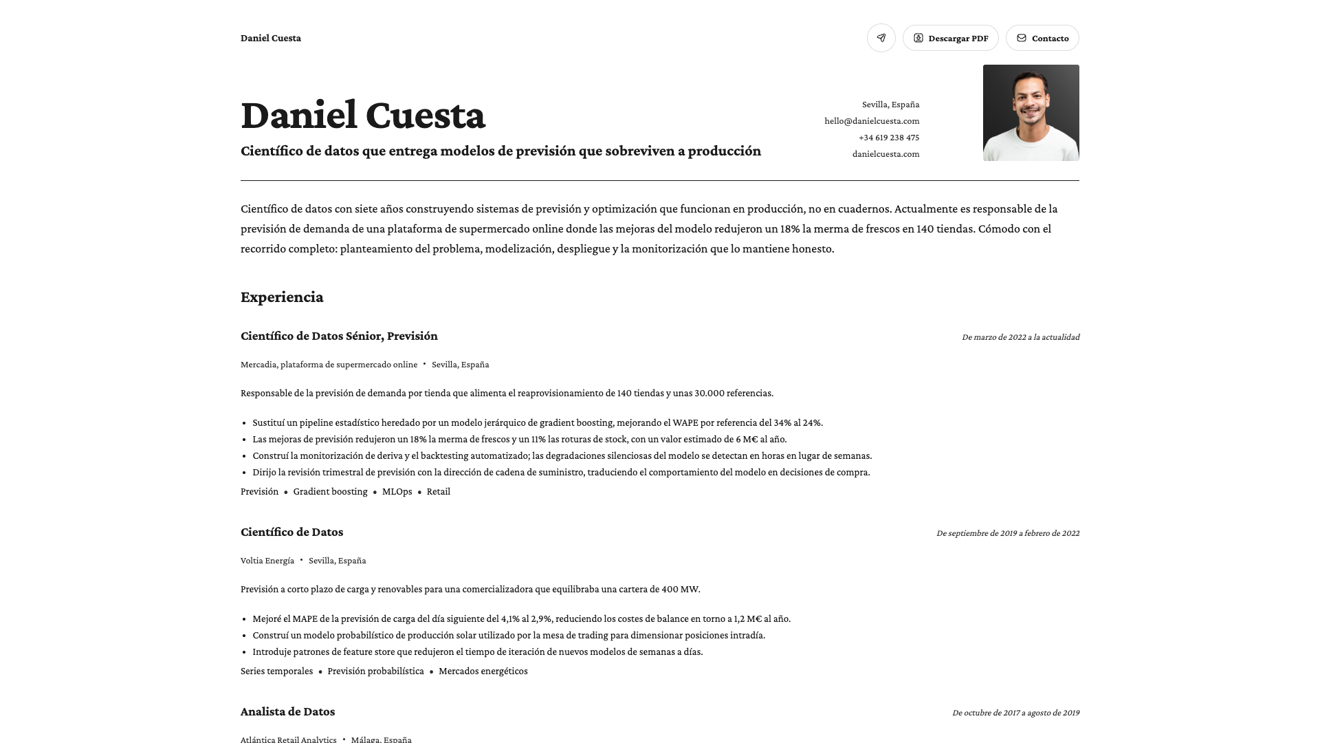Daniel Costa — online resume