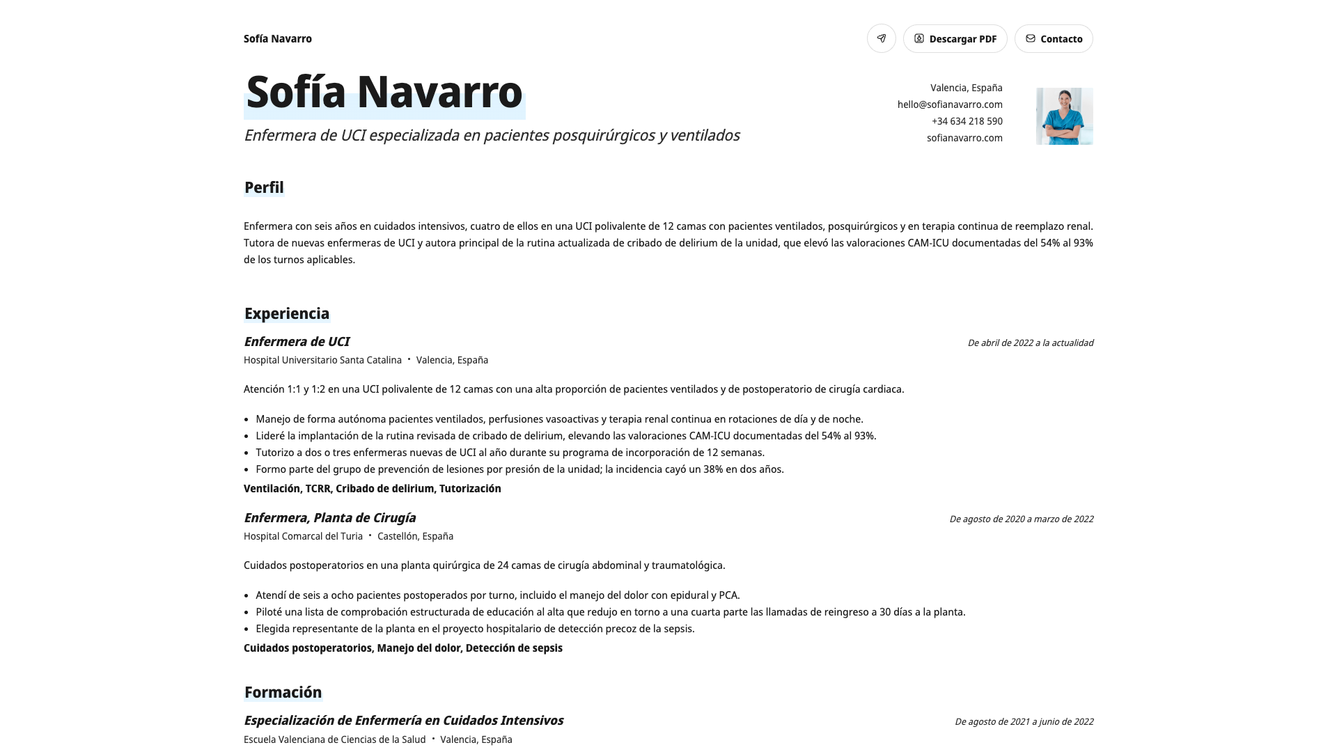 Sofia Lindqvist — online resume
