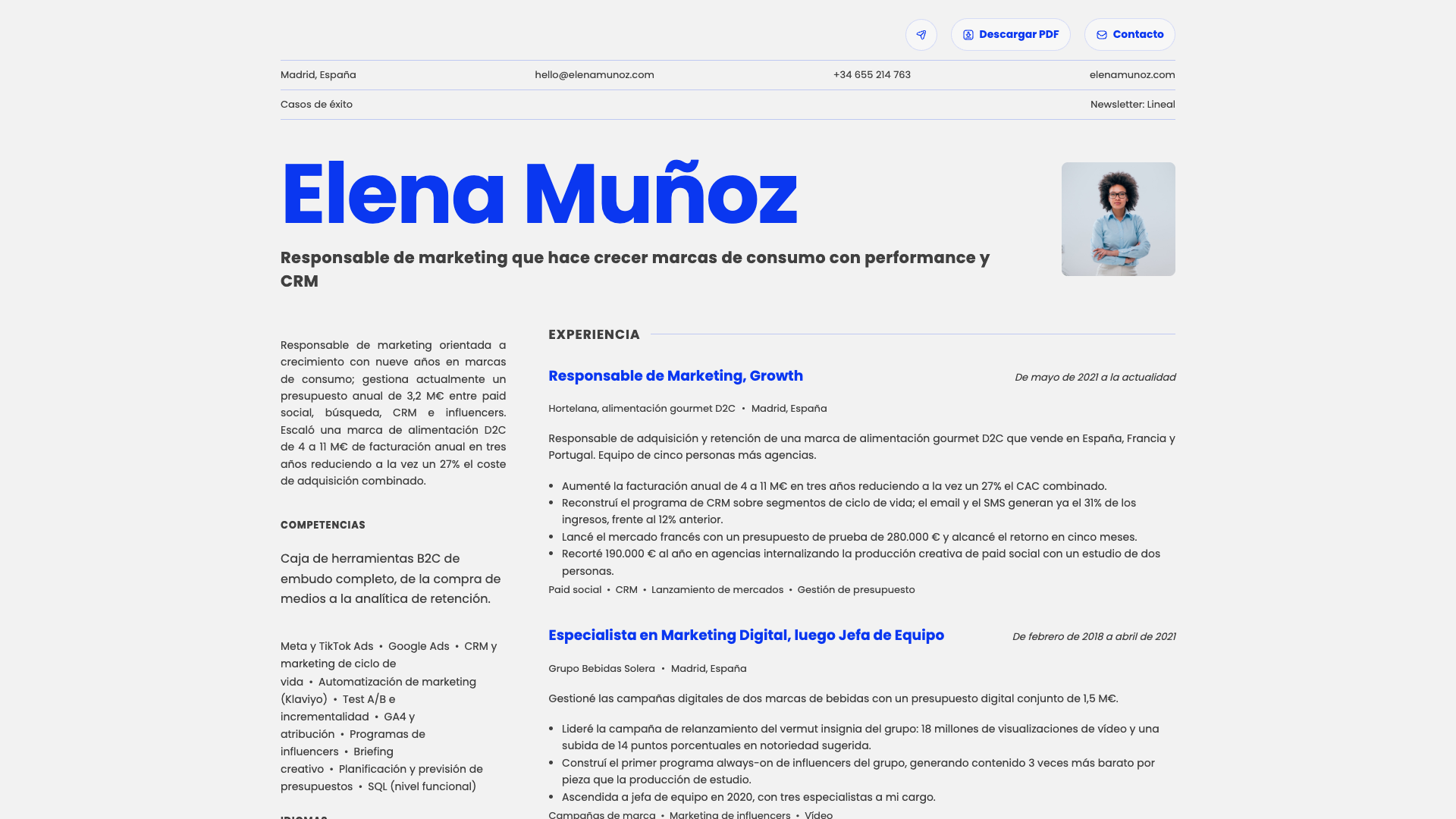 Elena Moretti — online resume