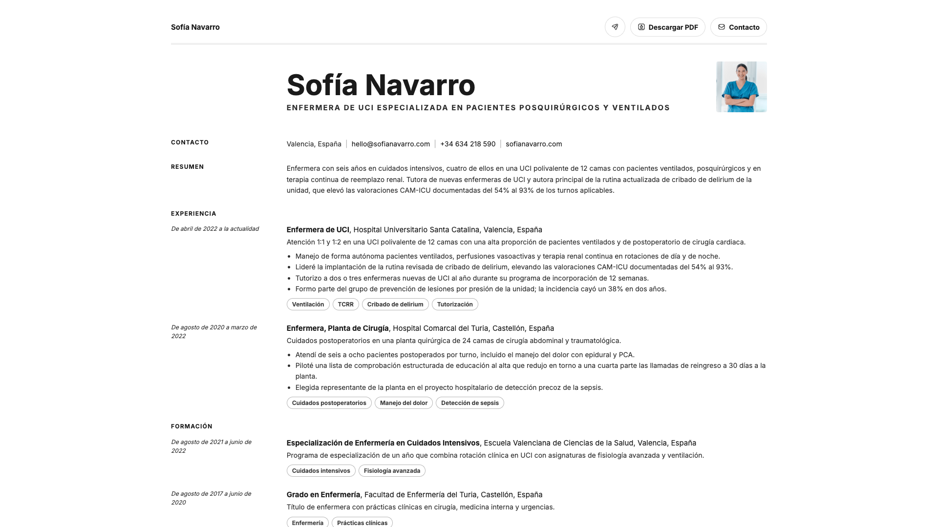 Sofia Lindqvist — online resume