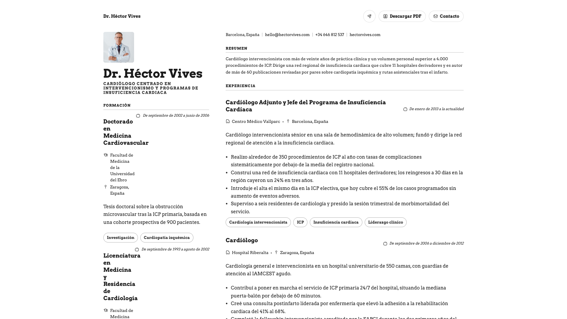Dr. Henrik Vos — online resume