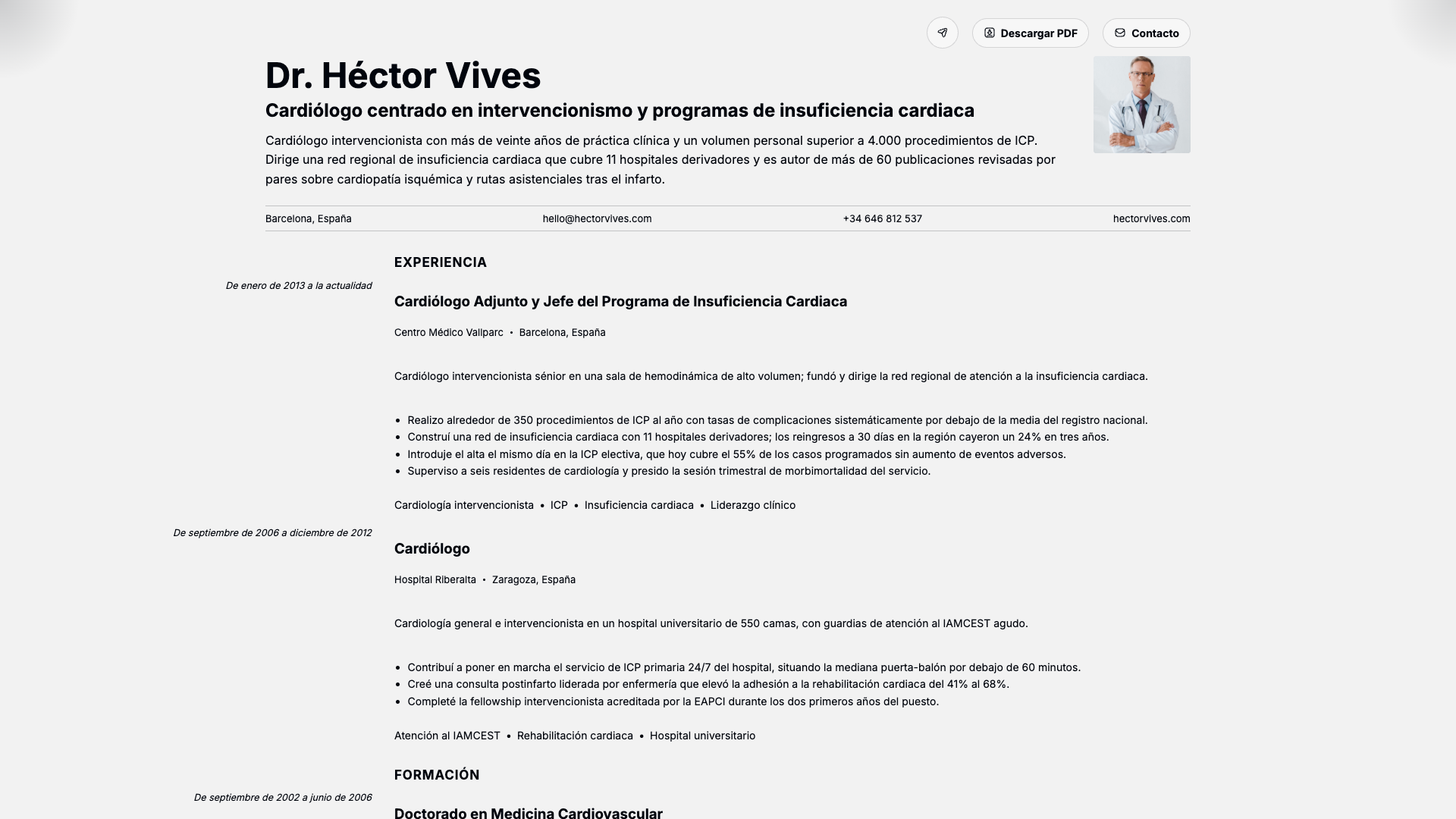 Dr. Henrik Vos — online resume