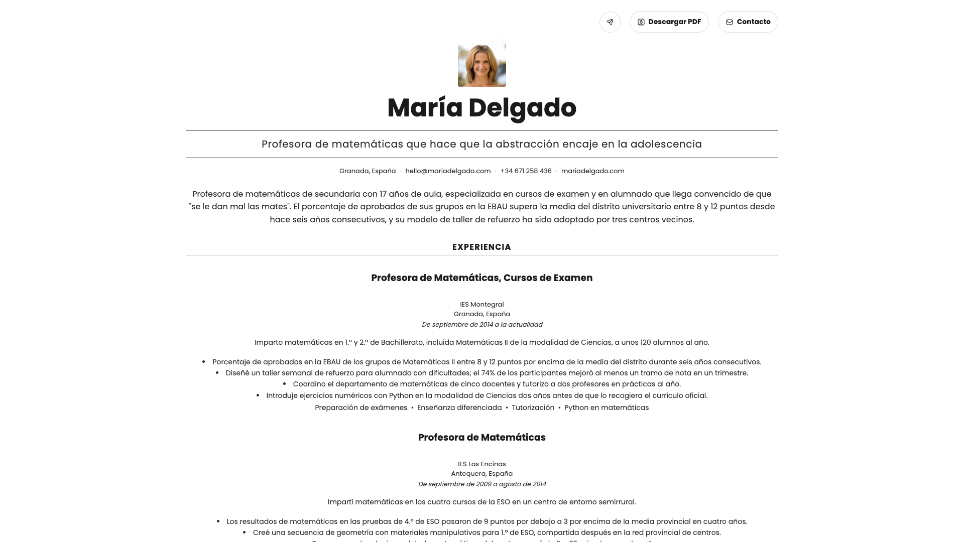 Marie Dubois — online resume