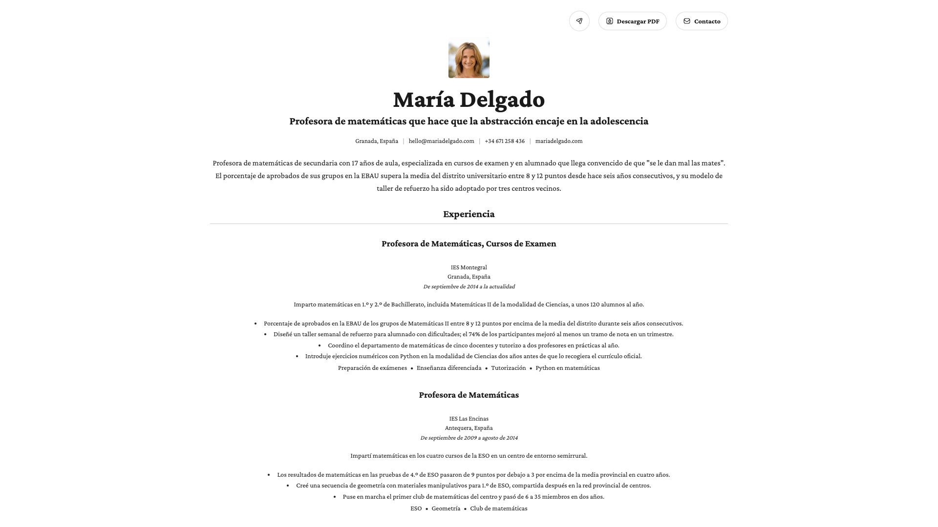 Marie Dubois — online resume