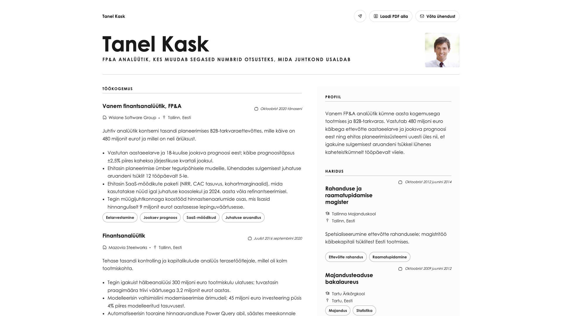 Tomasz Kowalski — online resume