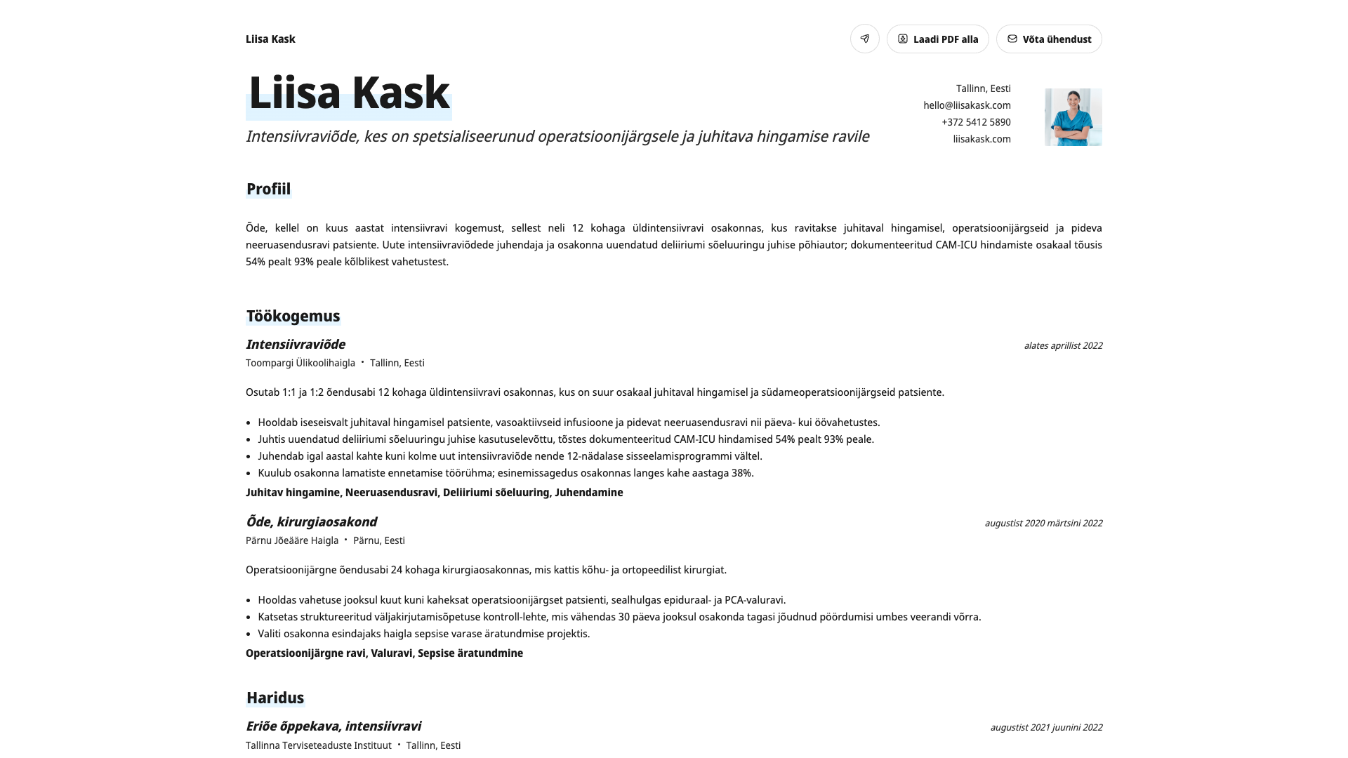 Sofia Lindqvist — online resume