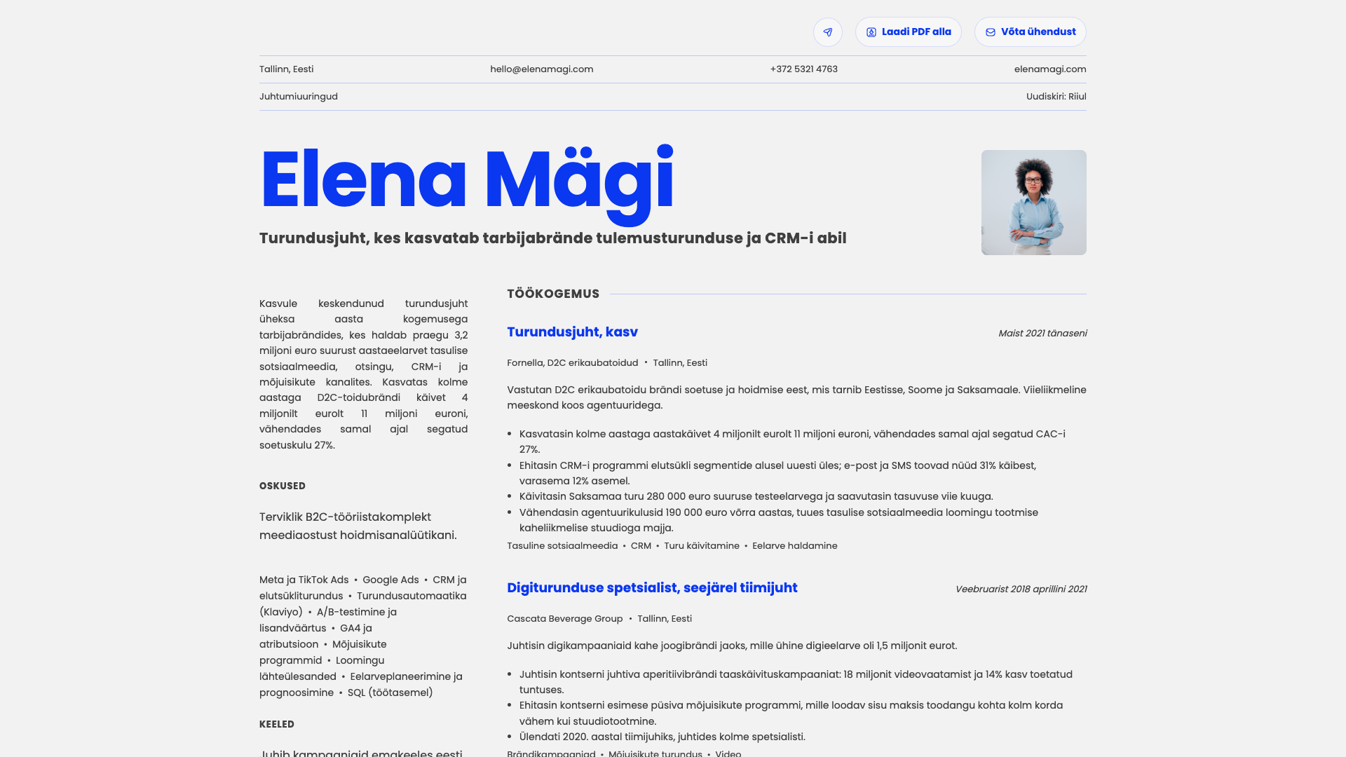 Elena Moretti — online resume