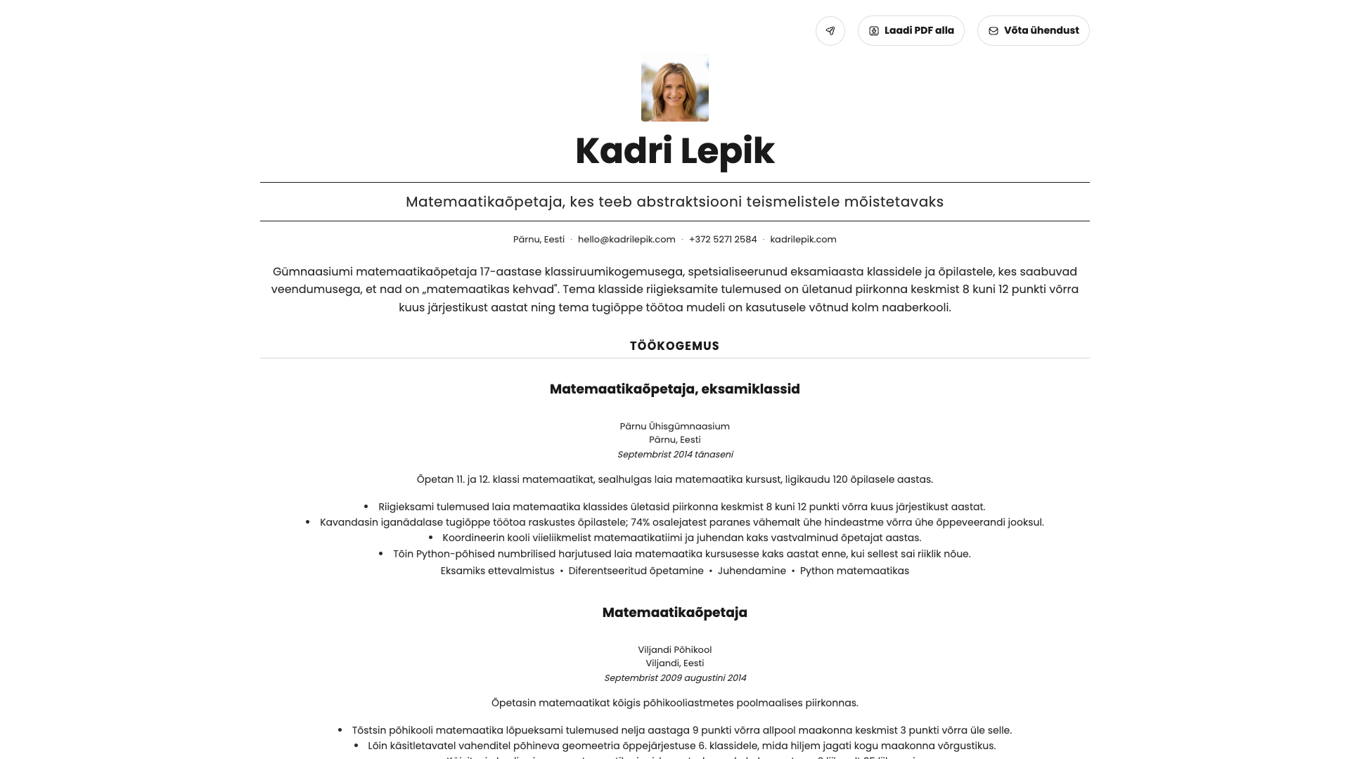 Marie Dubois — online resume