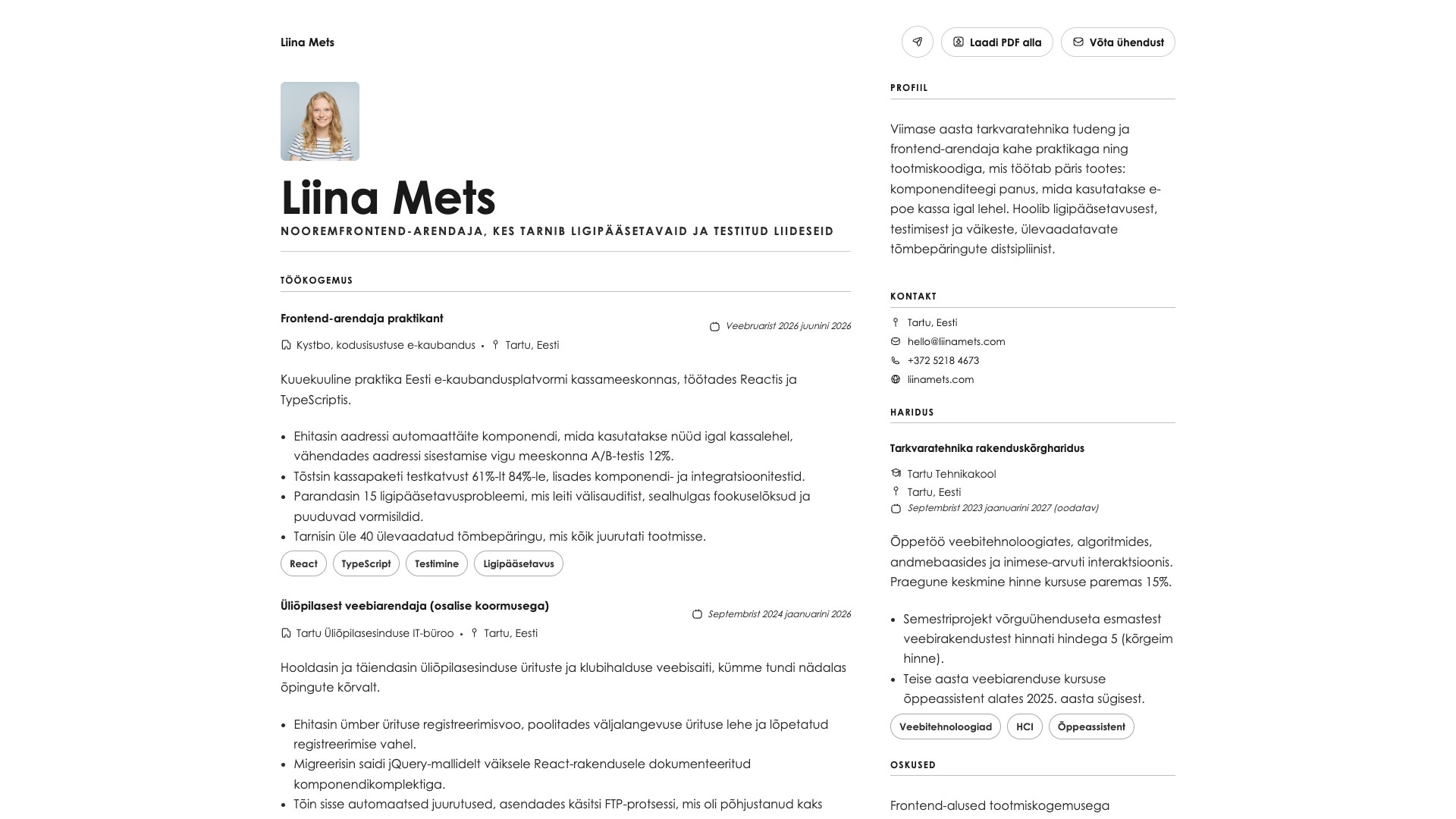 Emma Nielsen — online resume