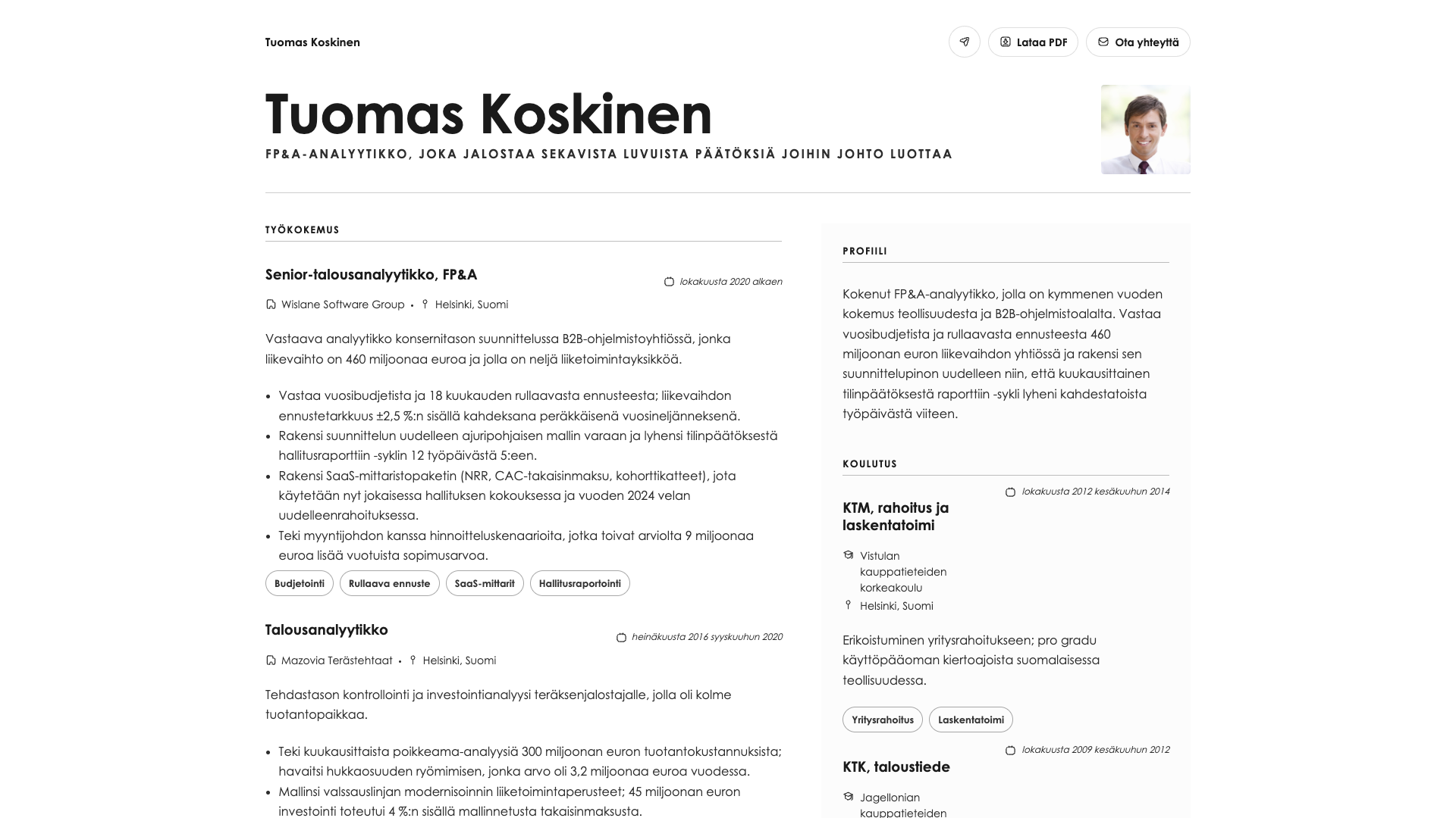 Tomasz Kowalski — online resume