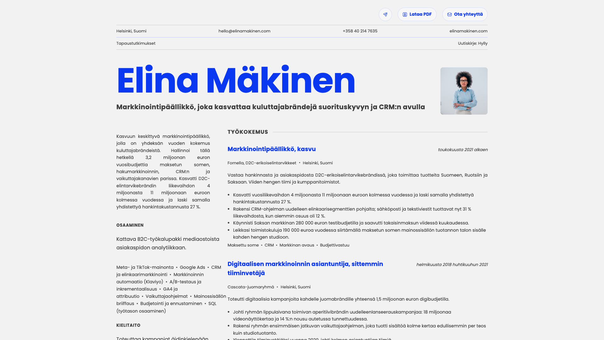 Elena Moretti — online resume