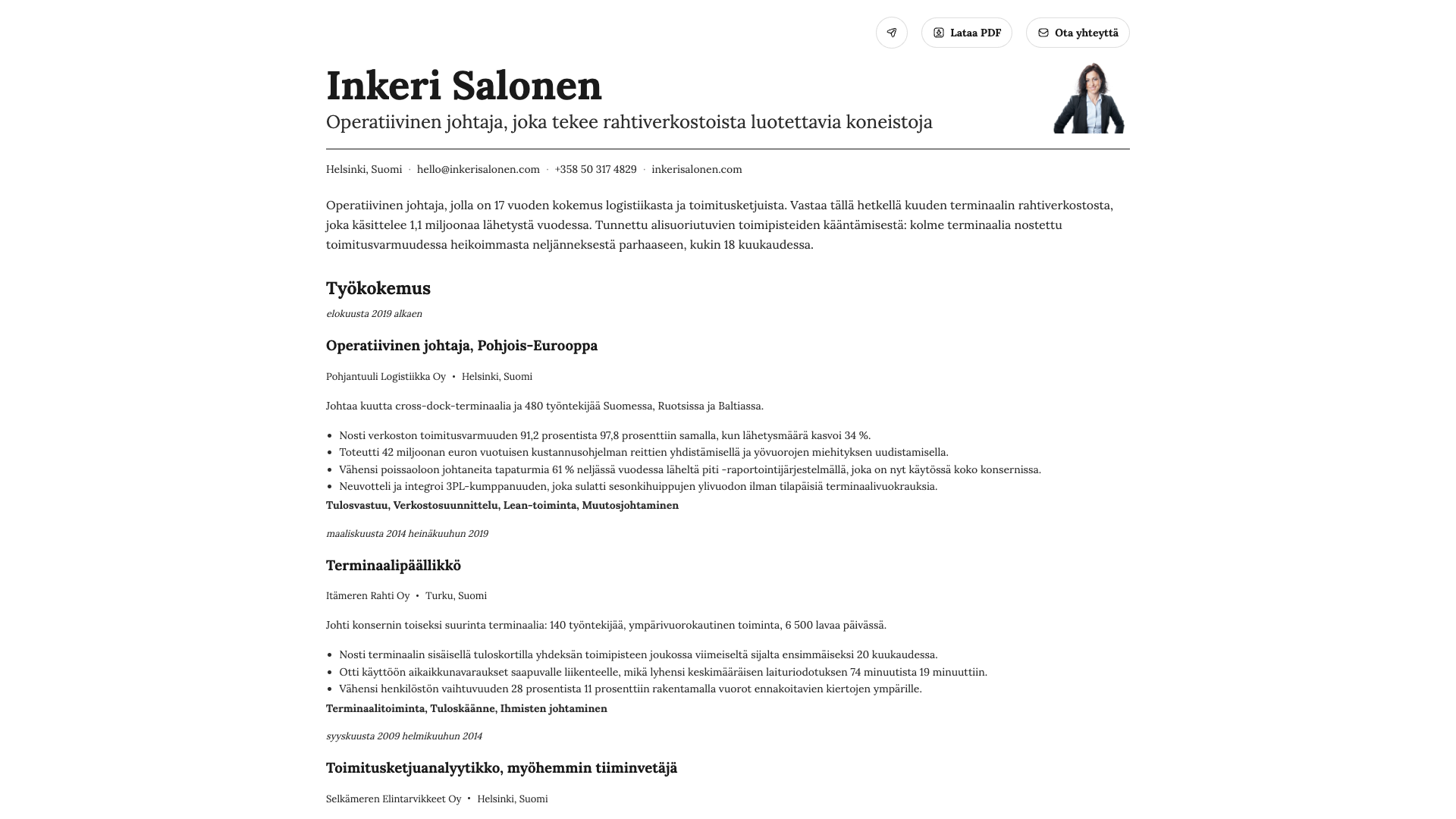 Ingrid Sørensen — online resume