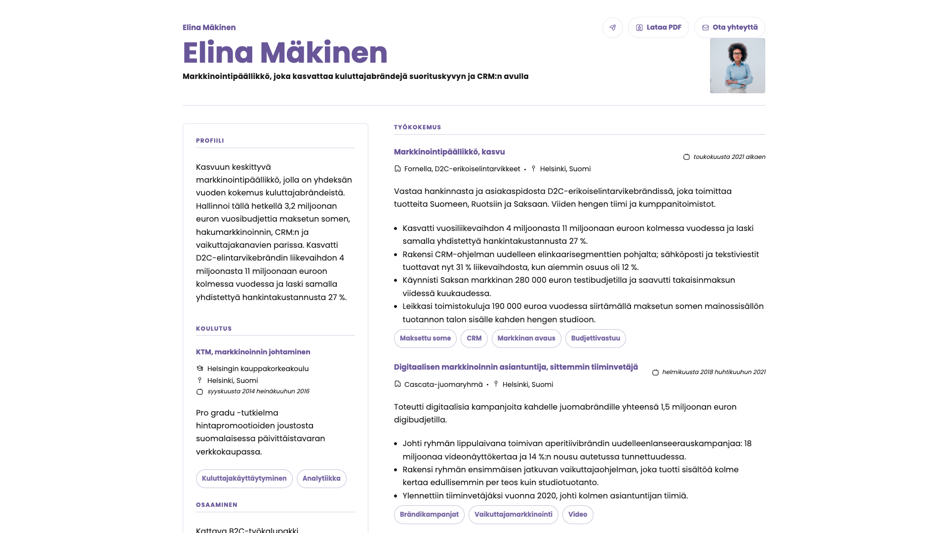Elena Moretti — online resume