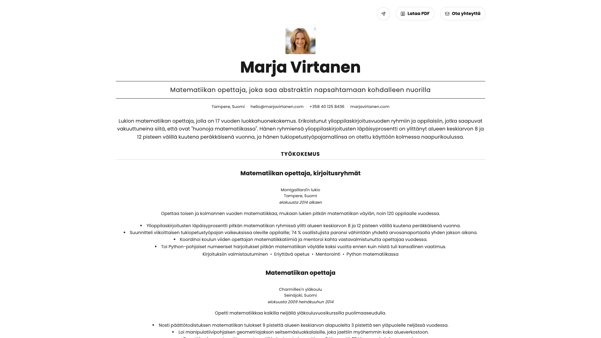 Marie Dubois — online resume