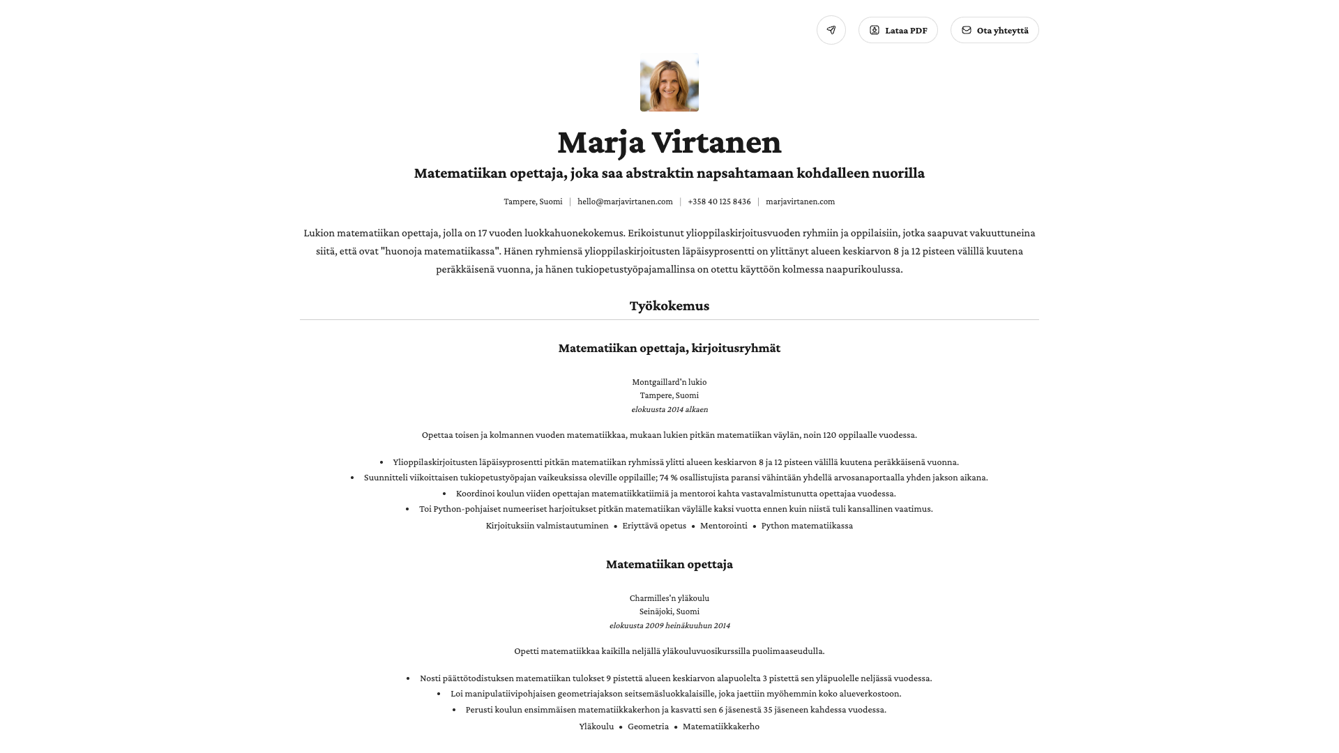 Marie Dubois — online resume
