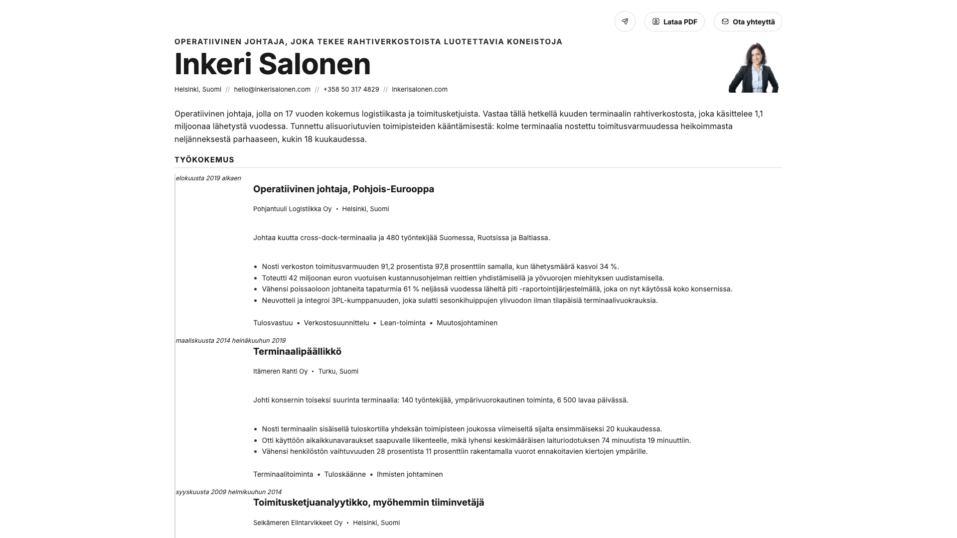 Ingrid Sørensen — online resume