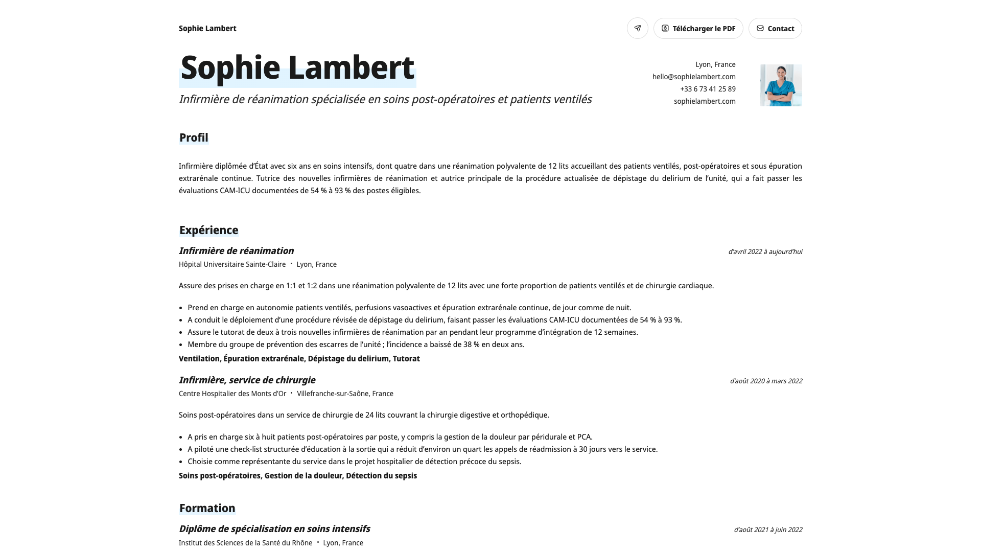 Sofia Lindqvist — online resume