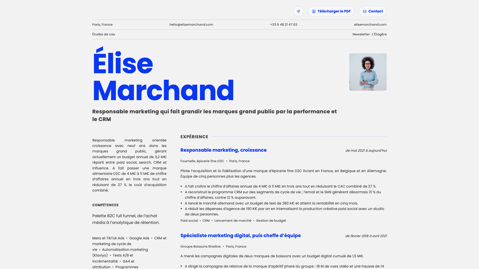Elena Moretti — online resume