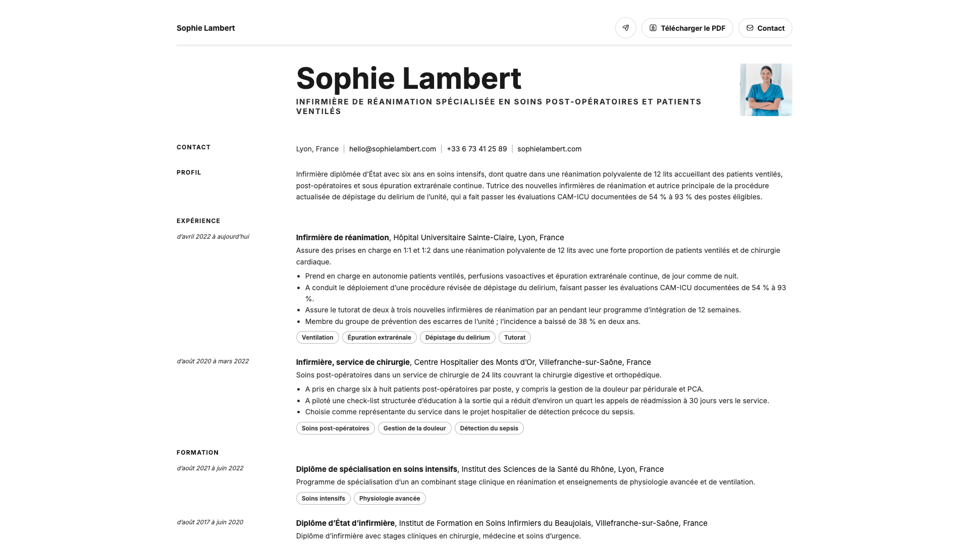 Sofia Lindqvist — online resume