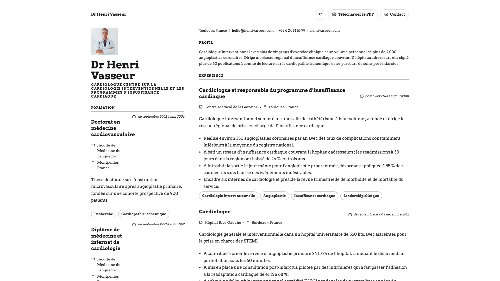Dr. Henrik Vos — online resume