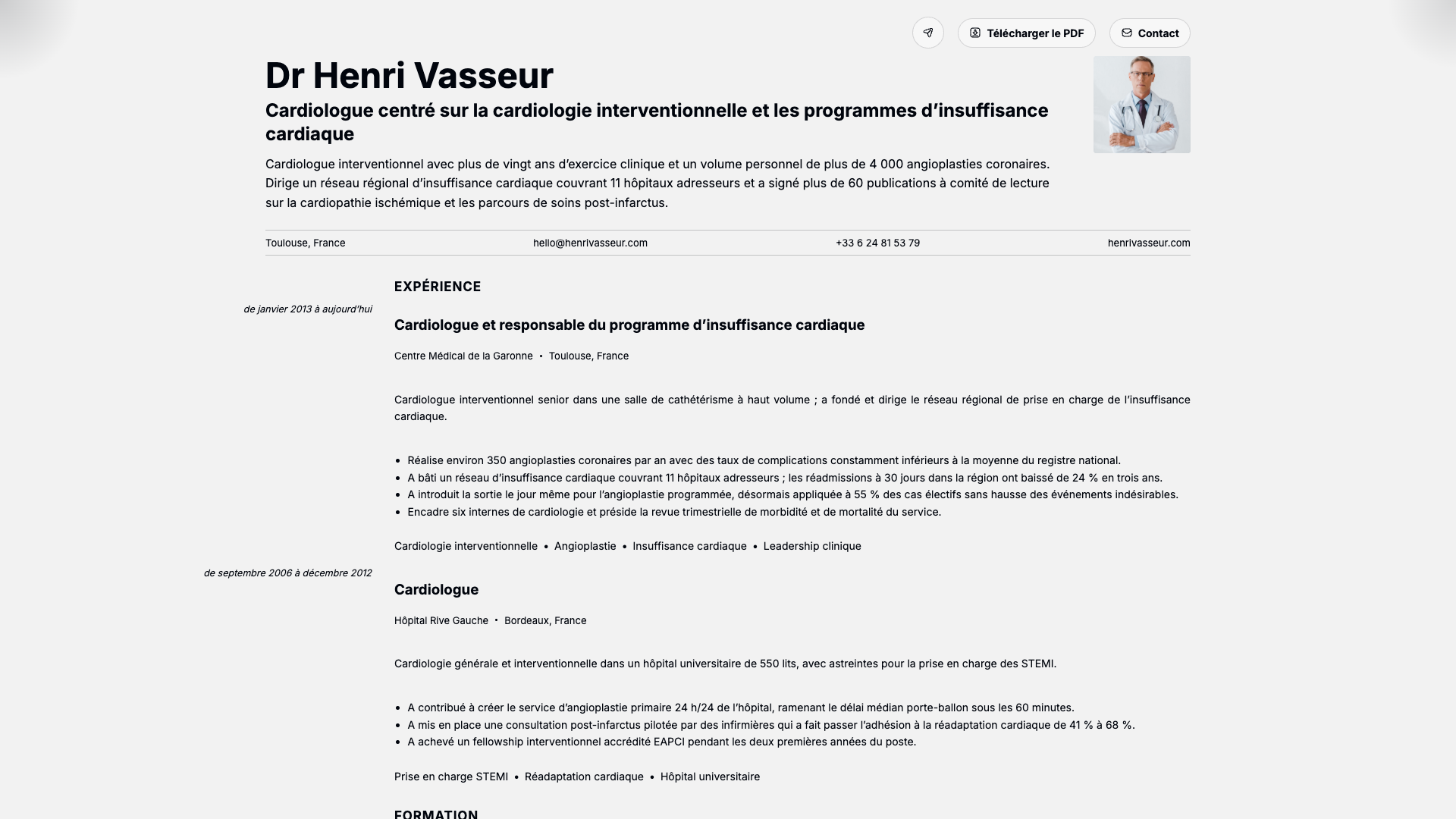 Dr. Henrik Vos — online resume