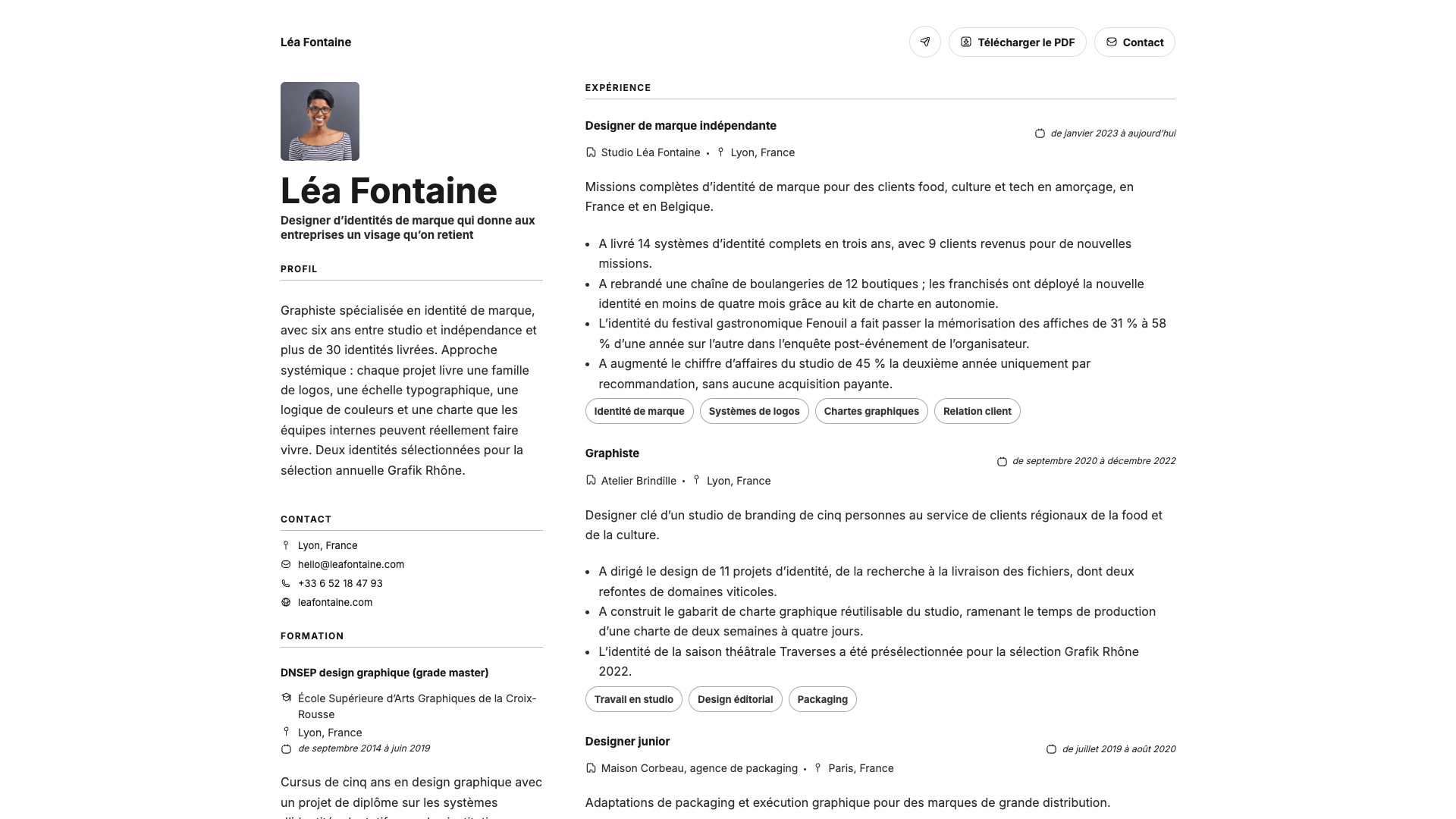 Léa Fontaine — online resume