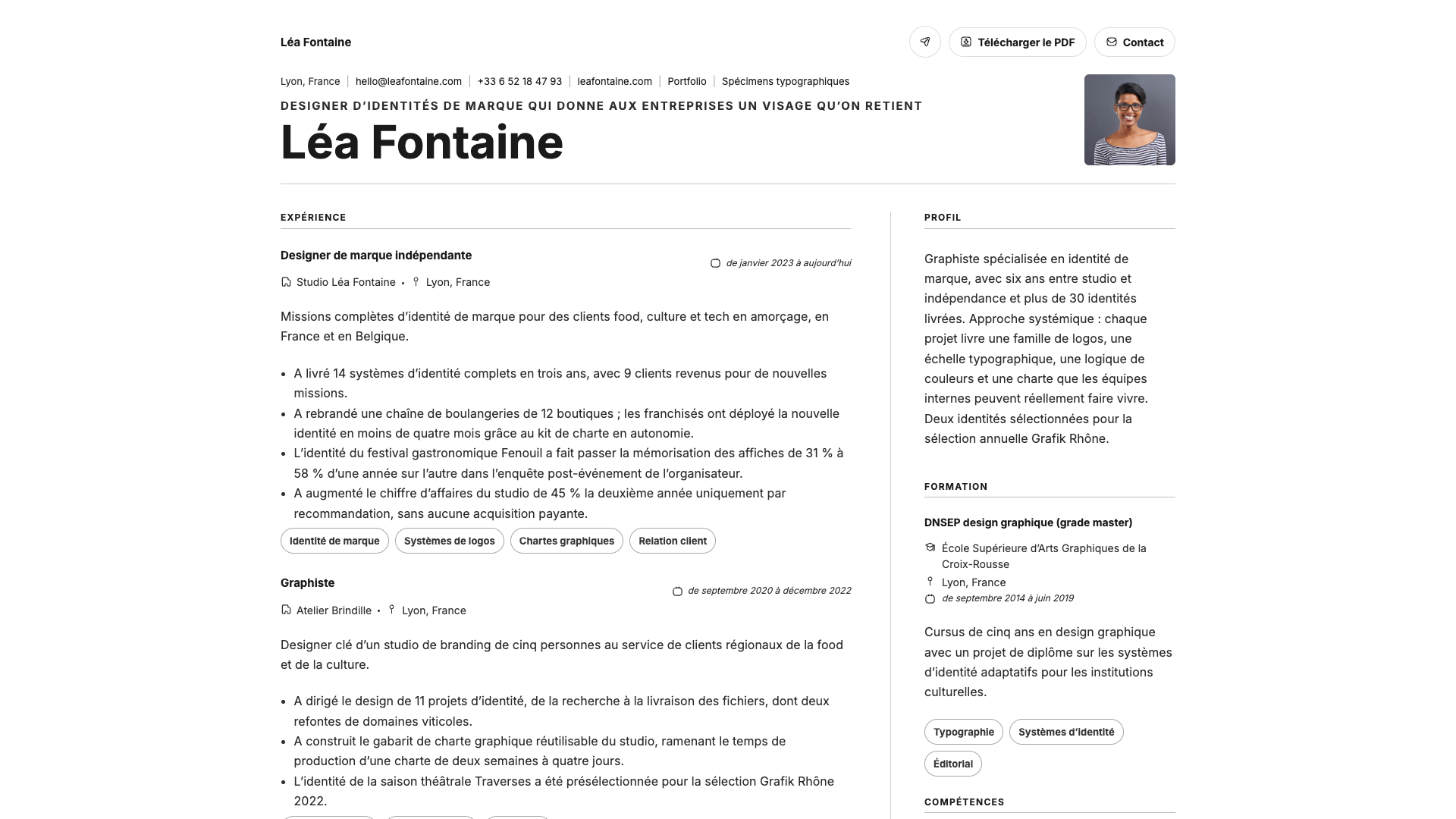 Léa Fontaine — online resume