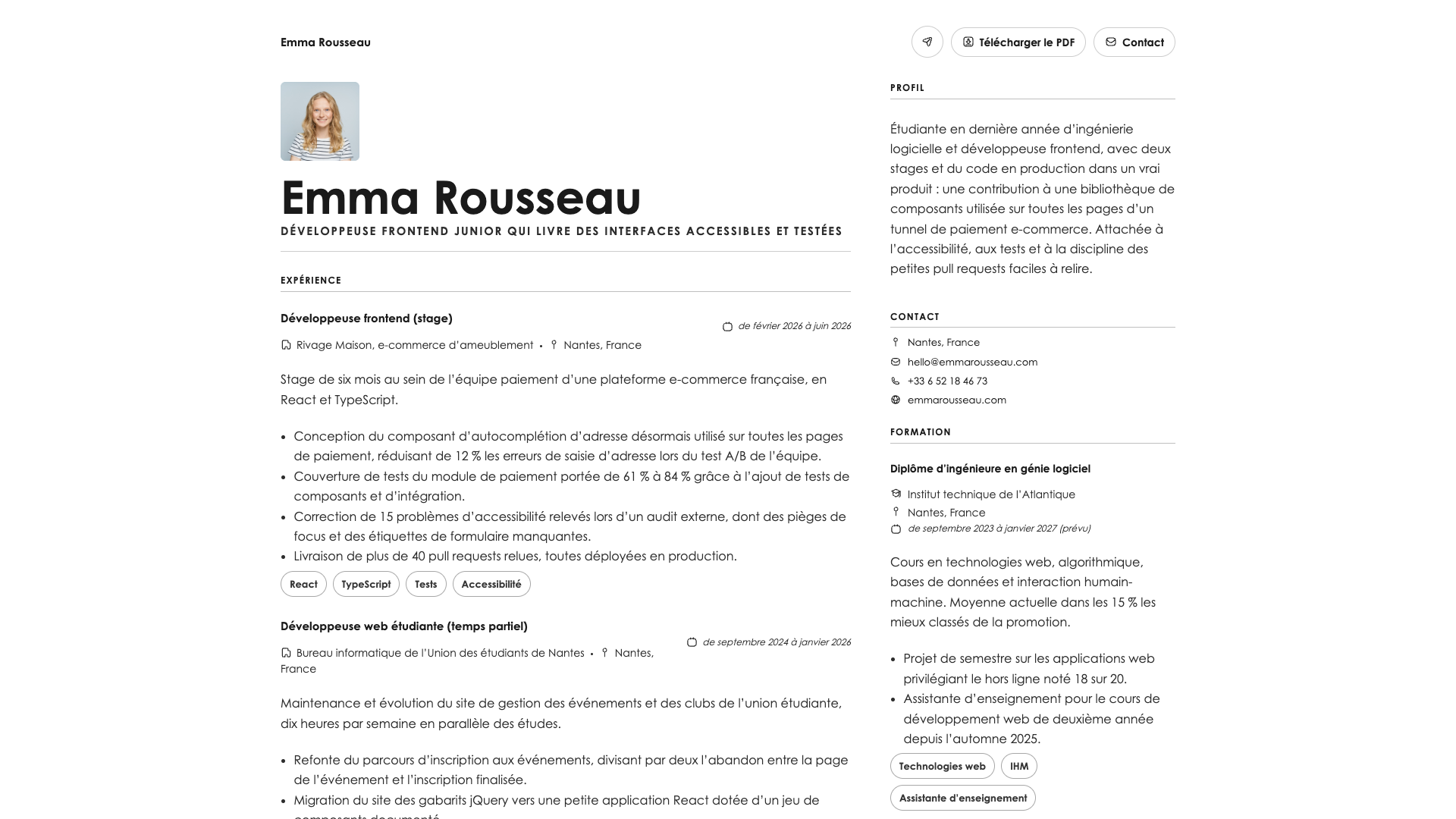 Emma Nielsen — online resume