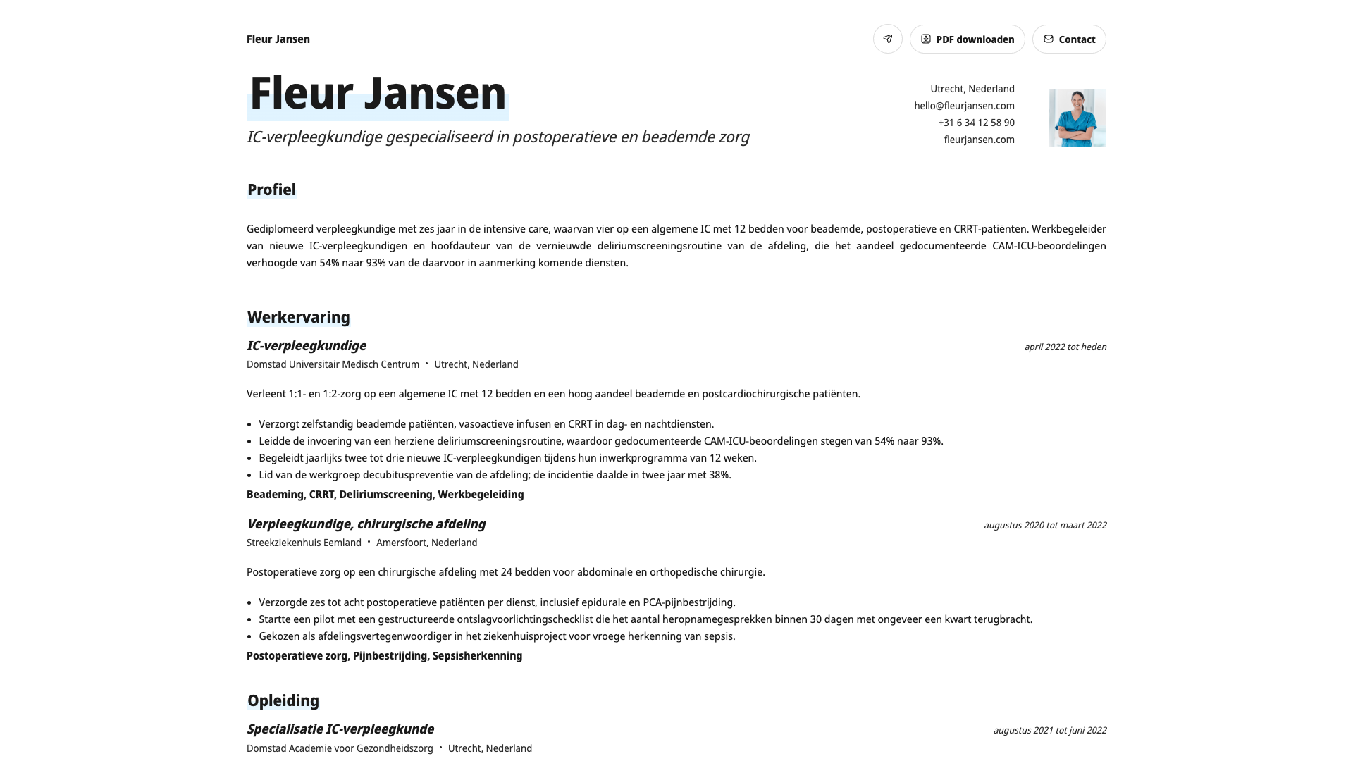 Sofia Lindqvist — online resume