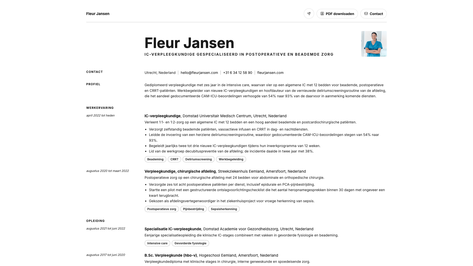 Sofia Lindqvist — online resume