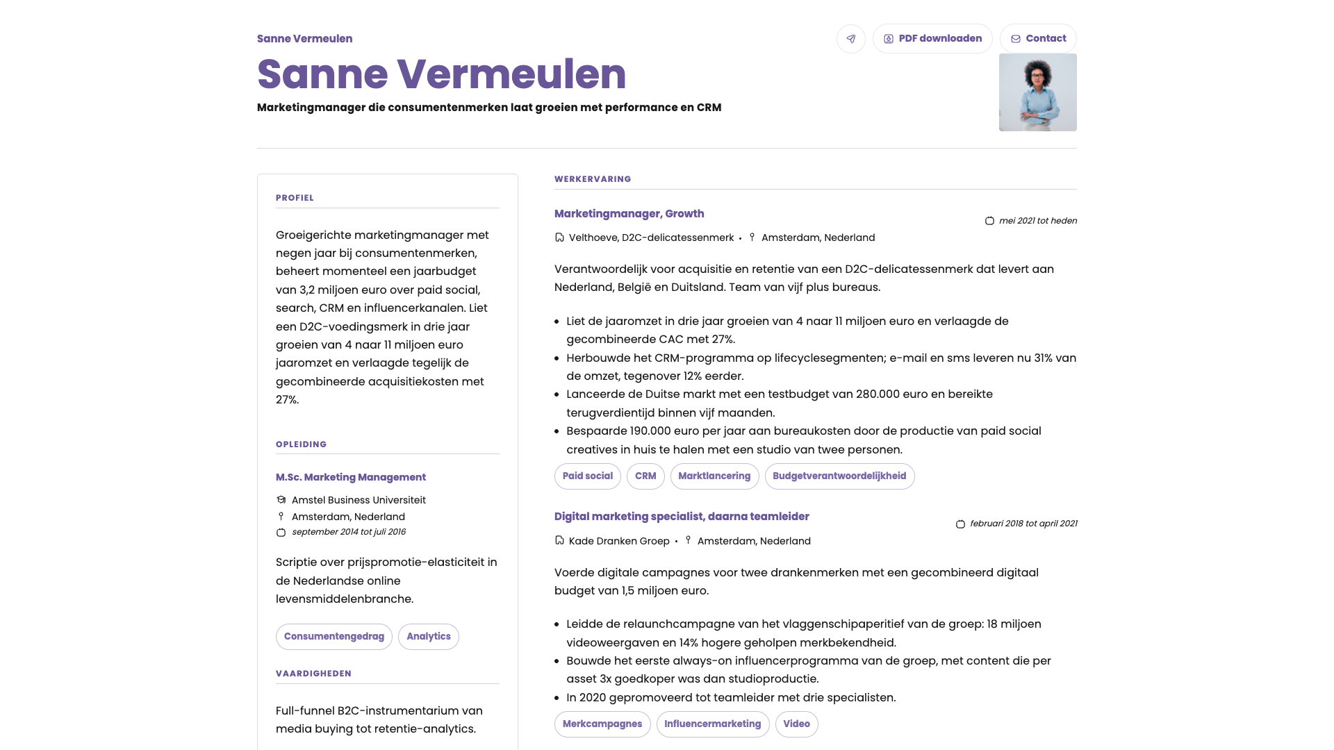 Elena Moretti — online resume