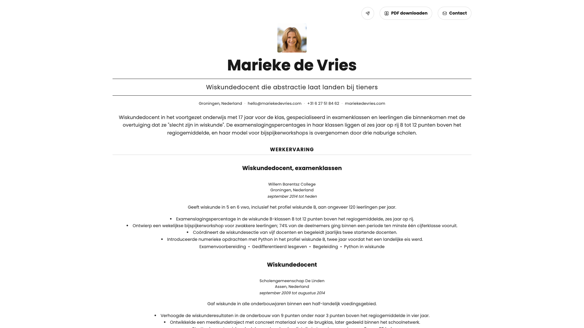 Marie Dubois — online resume