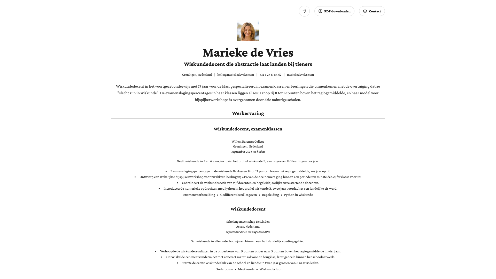 Marie Dubois — online resume