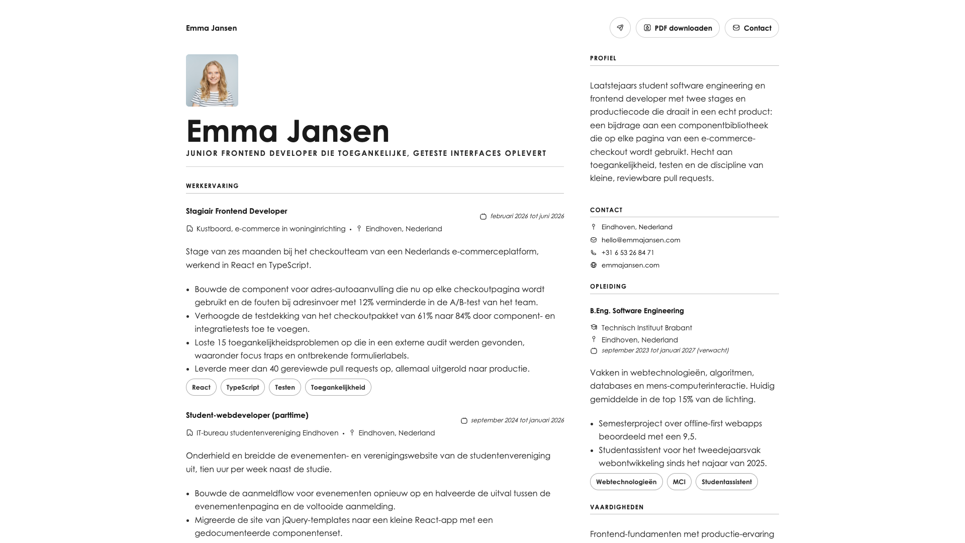 Emma Nielsen — online resume