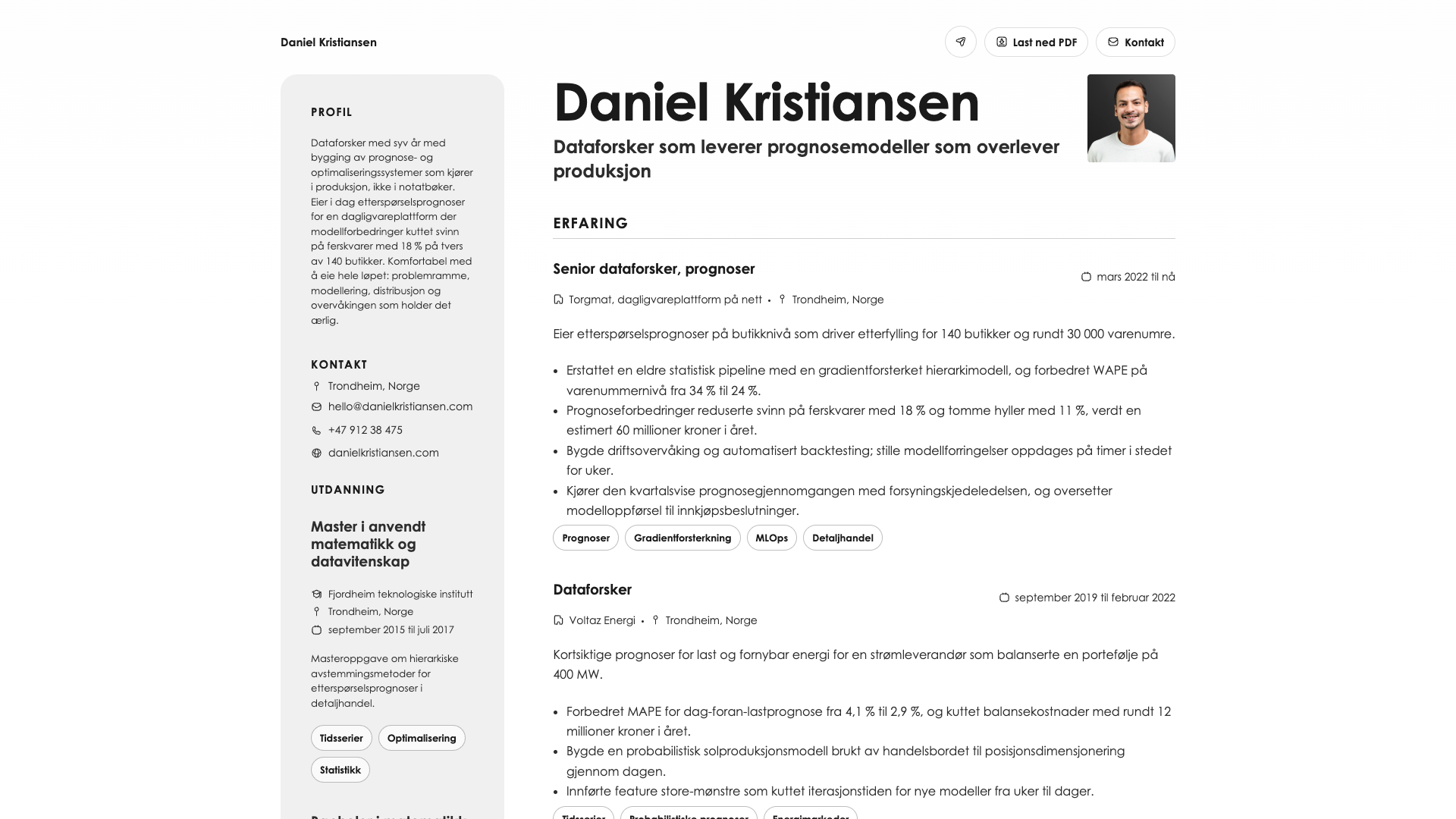 Daniel Costa — online resume