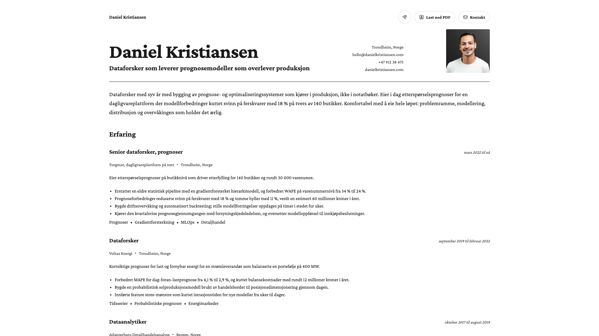 Daniel Costa — online resume