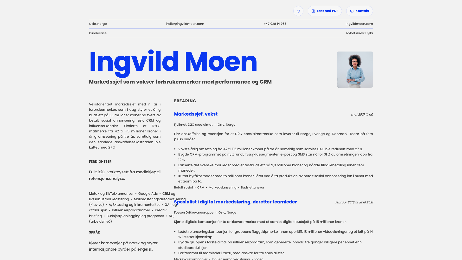 Elena Moretti — online resume